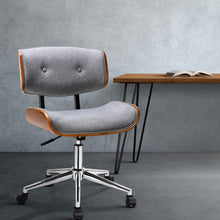 Load image into Gallery viewer, Artiss Executive Wooden Office Chair Fabric Computer Chairs Bentwood Seat Grey
