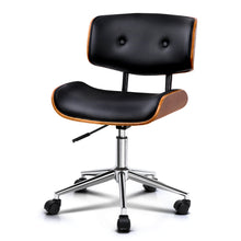 Load image into Gallery viewer, Artiss Wooden &amp; PU Leather Office Desk Chair - Black
