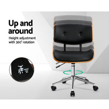 Load image into Gallery viewer, Office Chair - Wooden - PU Leather - Black

