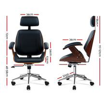 Load image into Gallery viewer, Artiss Wooden Office Chair Computer Gaming Chairs Executive Leather Black
