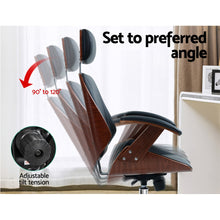 Load image into Gallery viewer, Artiss Wooden Office Chair Computer Gaming Chairs Executive Leather Black
