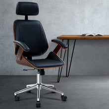 Load image into Gallery viewer, Artiss Wooden Office Chair Computer Gaming Chairs Executive Leather Black
