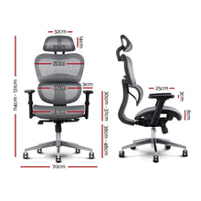 Load image into Gallery viewer, Office, Computer or Gaming - Reclining Mesh Net Seat - Adjustable - Grey
