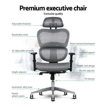Load image into Gallery viewer, Office, Computer or Gaming - Reclining Mesh Net Seat - Adjustable - Grey
