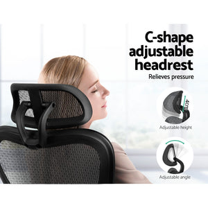 Office, Computer or Gaming - Reclining Mesh Net Seat - Adjustable - Grey