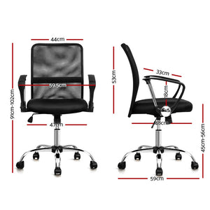 Office Chair - Gaming Chair - Tilt - Adjustable - Executive Mesh - Mid Back - Black