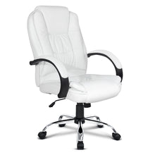 Load image into Gallery viewer, PU Leather Padded Office Desk Computer Chair - White
