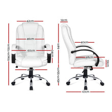 Load image into Gallery viewer, PU Leather Padded Office Desk Computer Chair - White
