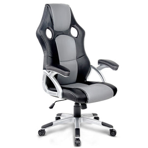 Gaming Chair Office Chair - PU Leather - Racing Style - 2 Colours - Black/White & Black/Grey