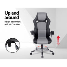 Load image into Gallery viewer, Gaming Chair Office Chair - PU Leather - Racing Style - 2 Colours - Black/White &amp; Black/Grey
