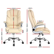 Load image into Gallery viewer, Artiss PU Leather Executive Office Desk Chair - Beige
