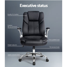 Load image into Gallery viewer, PU Leather Executive Office Desk Chair - Black

