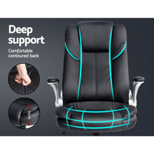 Load image into Gallery viewer, PU Leather Executive Office Desk Chair - Black
