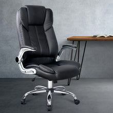 Load image into Gallery viewer, PU Leather Executive Office Desk Chair - Black
