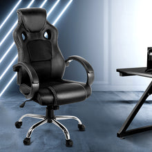 Load image into Gallery viewer, Gaming Chair - Racing Style - PU Leather - Gas Lift/Swivel - Lumbar Support - Padded Armrests - 6 Colours (Black, Blue, Green, Grey, Orange, Red)
