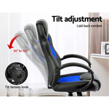 Load image into Gallery viewer, Gaming Chair - Racing Style - PU Leather - Gas Lift/Swivel - Lumbar Support - Padded Armrests - 6 Colours (Black, Blue, Green, Grey, Orange, Red)
