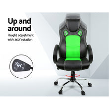 Load image into Gallery viewer, Gaming Chair - Racing Style - PU Leather - Gas Lift/Swivel - Lumbar Support - Padded Armrests - 6 Colours (Black, Blue, Green, Grey, Orange, Red)
