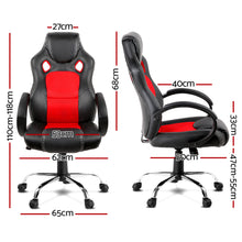 Load image into Gallery viewer, Gaming Chair - Racing Style - PU Leather - Gas Lift/Swivel - Lumbar Support - Padded Armrests - 6 Colours (Black, Blue, Green, Grey, Orange, Red)
