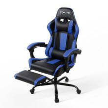 Load image into Gallery viewer, Gaming Chair - Racer Style - High Back - Lumbar Cushion - Recliner - Gas Lift/Swivel - 3 Colours - (Black-Blue, Black-Grey, Black-Red)
