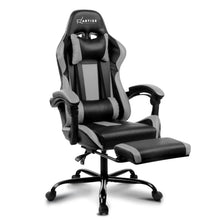 Load image into Gallery viewer, Gaming Chair - Racer Style - High Back - Lumbar Cushion - Recliner - Gas Lift/Swivel - 3 Colours - (Black-Blue, Black-Grey, Black-Red)
