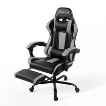 Load image into Gallery viewer, Gaming Chair - Racer Style - High Back - Lumbar Cushion - Recliner - Gas Lift/Swivel - 3 Colours - (Black-Blue, Black-Grey, Black-Red)
