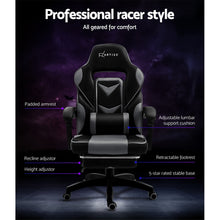 Load image into Gallery viewer, Gaming-Office-Study Chair - PU Leather Rotatable Recliner - Retractable Footrest - 7 Colours - Pink, Blue, Green, Grey, Red, White, Yellow
