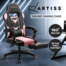 Load image into Gallery viewer, Gaming-Office-Study Chair - PU Leather Rotatable Recliner - Retractable Footrest - 7 Colours - Pink, Blue, Green, Grey, Red, White, Yellow
