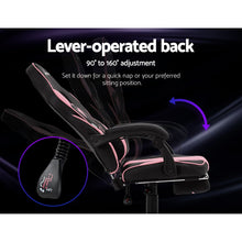 Load image into Gallery viewer, Gaming-Office-Study Chair - PU Leather Rotatable Recliner - Retractable Footrest - 7 Colours - Pink, Blue, Green, Grey, Red, White, Yellow
