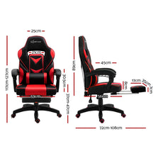 Load image into Gallery viewer, Gaming-Office-Study Chair - PU Leather Rotatable Recliner - Retractable Footrest - 7 Colours - Pink, Blue, Green, Grey, Red, White, Yellow
