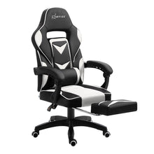 Load image into Gallery viewer, Gaming-Office-Study Chair - PU Leather Rotatable Recliner - Retractable Footrest - 7 Colours - Pink, Blue, Green, Grey, Red, White, Yellow
