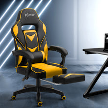 Load image into Gallery viewer, Gaming-Office-Study Chair - PU Leather Rotatable Recliner - Retractable Footrest - 7 Colours - Pink, Blue, Green, Grey, Red, White, Yellow
