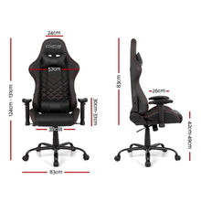 Load image into Gallery viewer, Gaming Chair Office Chair Study Chair - Executive Racing Recliner - Gas Lift/Swivel - Detachable Cushions - Black
