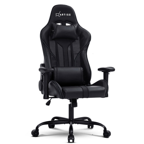 Artiss Gaming Office Chair Computer Chairs Leather Seat Racer Racing Meeting Chair Black