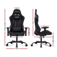 Load image into Gallery viewer, Artiss Gaming Office Chair Computer Chairs Leather Seat Racer Racing Meeting Chair Black
