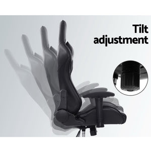 Artiss Gaming Office Chair Computer Chairs Leather Seat Racer Racing Meeting Chair Black
