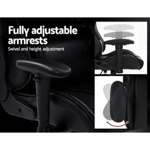 Artiss Gaming Office Chair Computer Chairs Leather Seat Racer Racing Meeting Chair Black