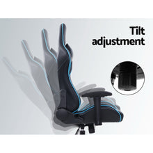 Load image into Gallery viewer, Artiss Gaming Office Chair Computer Chairs Leather Seat Racing Racer Recliner Meeting Chair Black Blue
