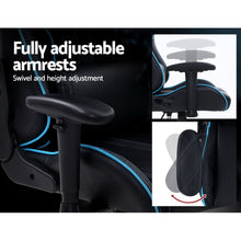 Load image into Gallery viewer, Artiss Gaming Office Chair Computer Chairs Leather Seat Racing Racer Recliner Meeting Chair Black Blue
