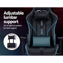 Load image into Gallery viewer, Artiss Gaming Office Chair Computer Chairs Leather Seat Racing Racer Recliner Meeting Chair Black Blue
