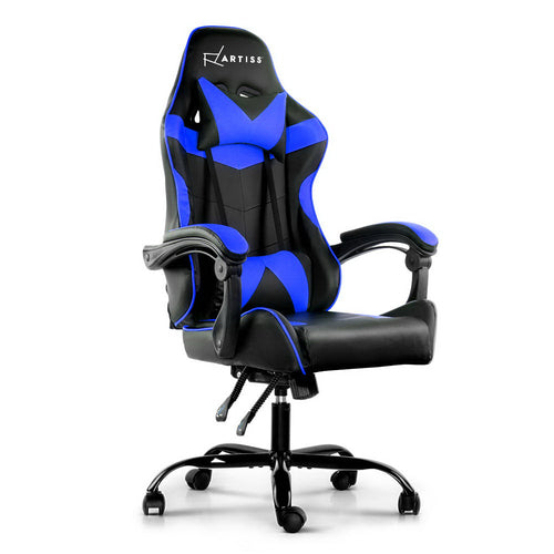 Artiss Gaming Office Chairs Computer Seating Racing Recliner Racer Black Blue
