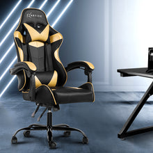 Load image into Gallery viewer, Artiss Office Chair Gaming Chair Computer Chairs Recliner PU Leather Seat Armrest Black Golden
