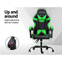Load image into Gallery viewer, Artiss Office Chair Gaming Chair Computer Chairs Recliner PU Leather Seat Armrest Black Green
