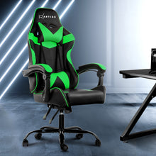 Load image into Gallery viewer, Artiss Office Chair Gaming Chair Computer Chairs Recliner PU Leather Seat Armrest Black Green
