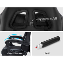 Load image into Gallery viewer, Artiss Office Chair Gaming Chair Computer Chairs Recliner PU Leather Seat Armrest Black Grey
