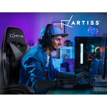 Load image into Gallery viewer, Artiss Office Chair Gaming Chair Computer Chairs Recliner PU Leather Seat Armrest Black Grey
