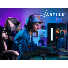 Load image into Gallery viewer, Artiss Office Chair Gaming Chair Computer Chairs Recliner PU Leather Seat Armrest Black Pink
