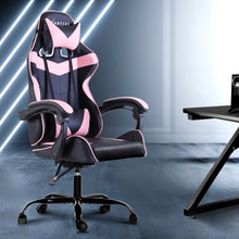 Load image into Gallery viewer, Artiss Office Chair Gaming Chair Computer Chairs Recliner PU Leather Seat Armrest Black Pink
