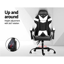 Load image into Gallery viewer, Artiss Gaming Office Chairs Computer Seating Racing Recliner Racer Black White
