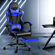 Load image into Gallery viewer, Artiss Gaming Office Chairs Computer Seating Racing Recliner Footrest Black Blue
