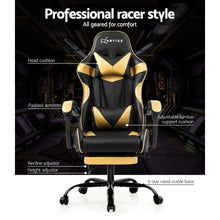 Load image into Gallery viewer, Artiss Office Chair Gaming Chair Computer Chairs Recliner PU Leather Seat Armrest Footrest Black Golden
